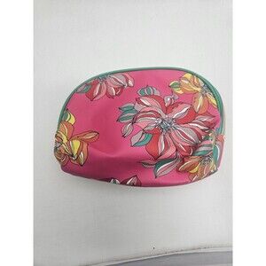 TRINA TURK pink FLORAL Cosmetic Toiletry Makeup Travel Bag Case